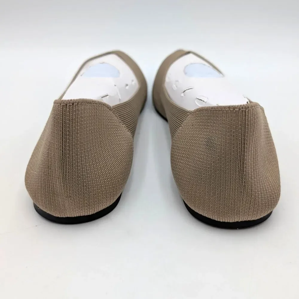 Mia Kerri Pointed Toe Slip-On Flat Shoes Women's Beige Size US10M EU40.5